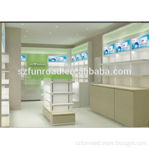 Medical Store Display Counter Display Rack Design Manufactures